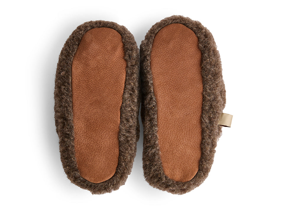 Slippers 100% Merino Wool - Brown