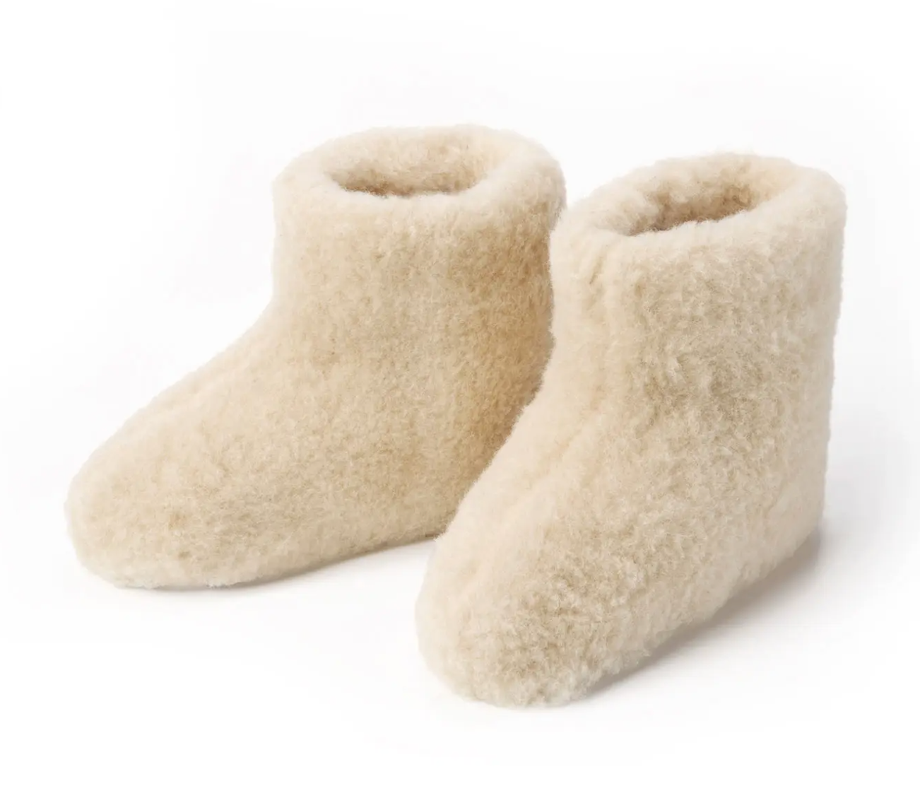 High Slippers 100% Merino Wool - Creme
